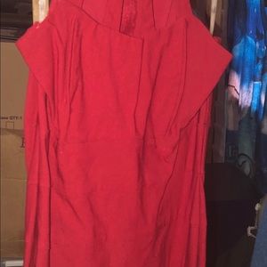 Women’s red cotton zip up dress